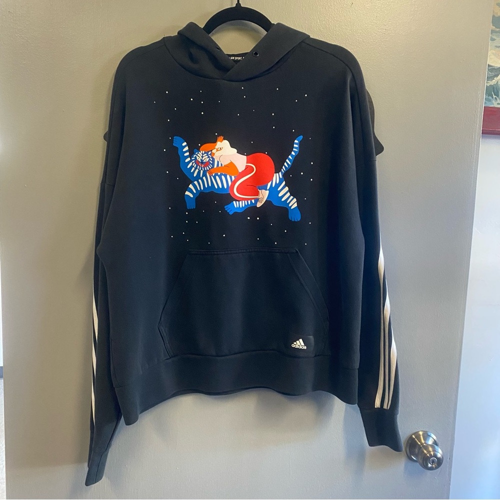 Rare adidas Egl Graphic Hoodie Size Medium